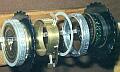 Assembled rotor (L); components (R)